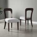 Upholstered Dining Chairs with Sturdy Wood Frame, Set of 2