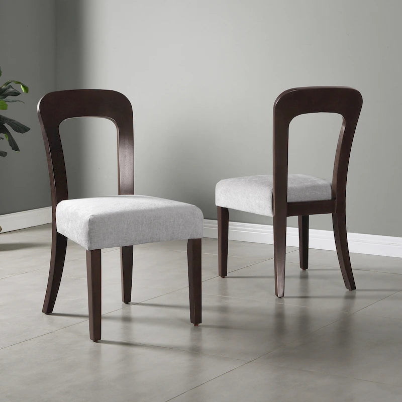 Upholstered Dining Chairs with Sturdy Wood Frame, Set of 2