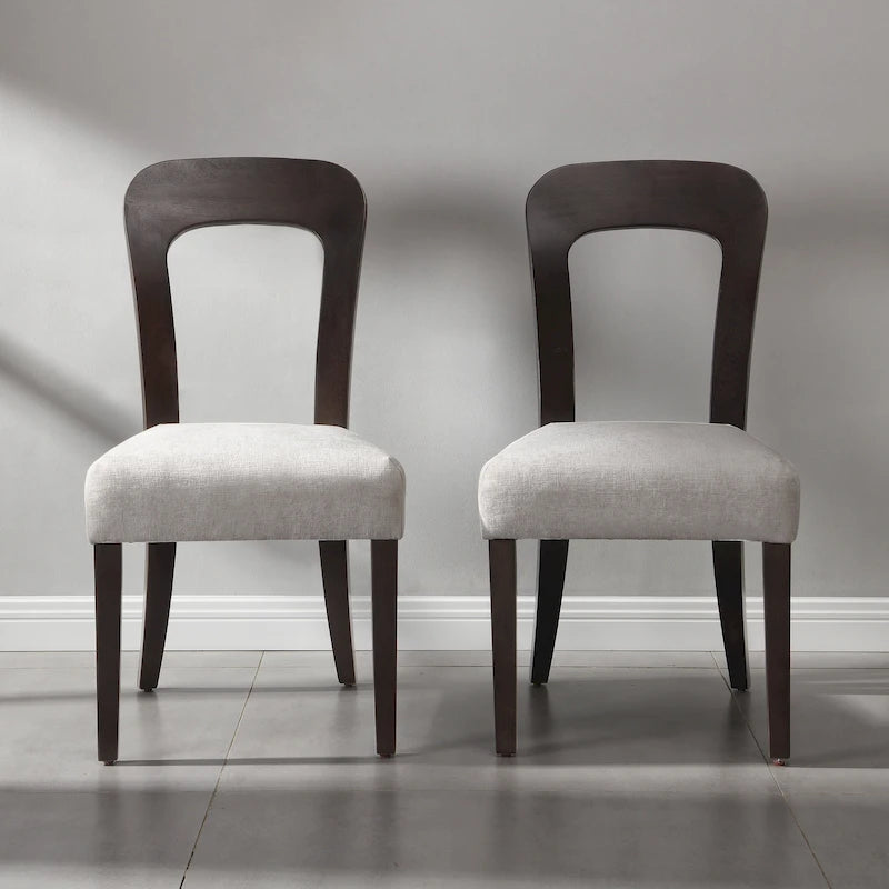 Juego de 2 sillas de comedor tapizadas con estructura de madera resistente