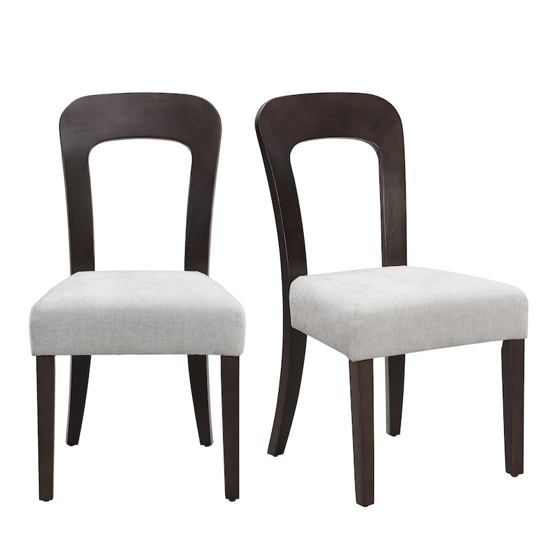 Upholstered Dining Chairs with Sturdy Wood Frame, Set of 2