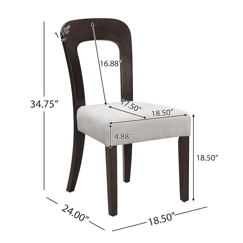 Upholstered Dining Chairs with Sturdy Wood Frame, Set of 2