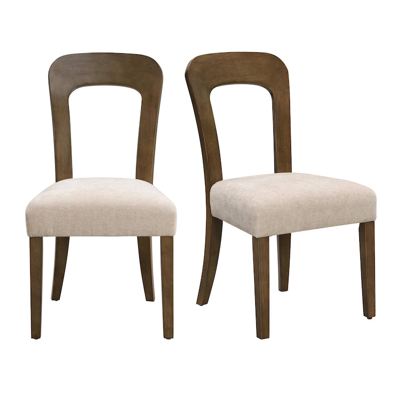 Upholstered Dining Chairs with Sturdy Wood Frame, Set of 2