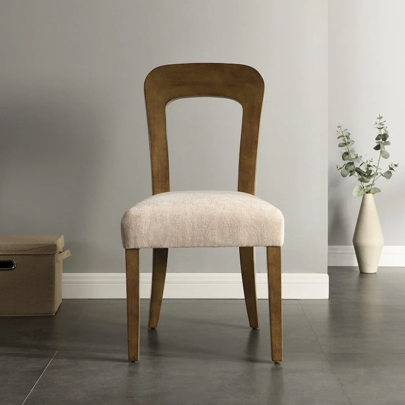 Upholstered Dining Chairs with Sturdy Wood Frame, Set of 2