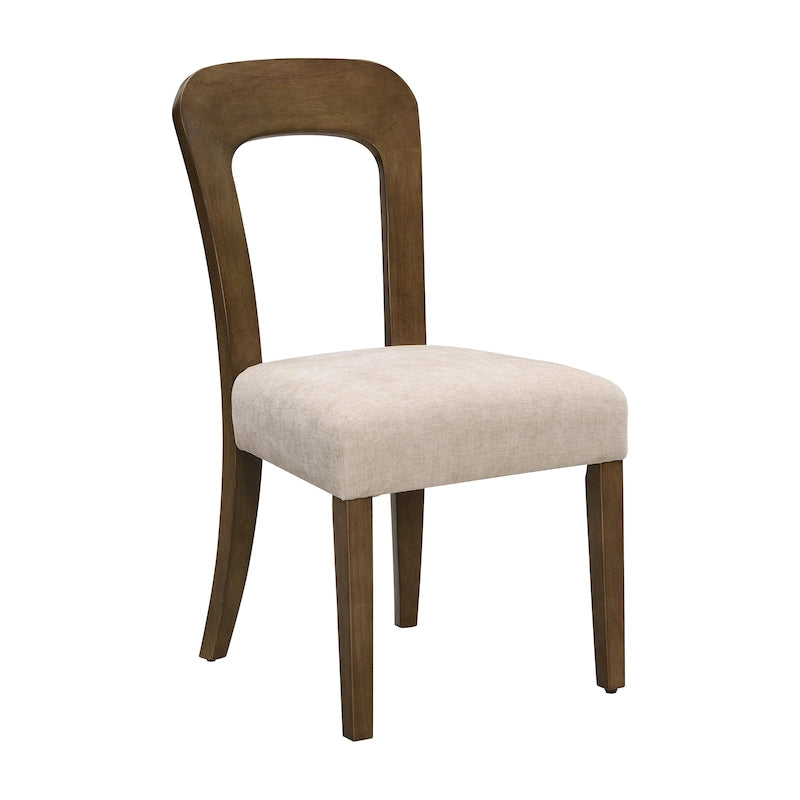 Upholstered Dining Chairs with Sturdy Wood Frame, Set of 2
