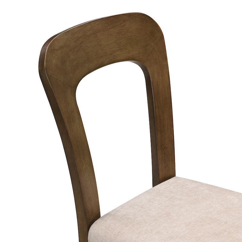 Upholstered Dining Chairs with Sturdy Wood Frame, Set of 2