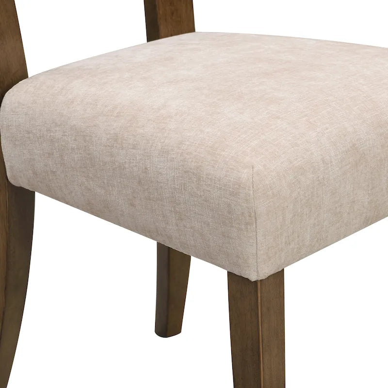 Upholstered Dining Chairs with Sturdy Wood Frame, Set of 2