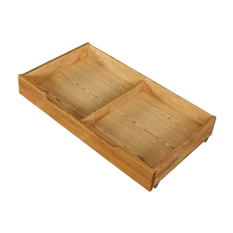 Organizador baúl de almacenamiento para debajo de la cama, de madera maciza, con ruedas, tamaño Queen King