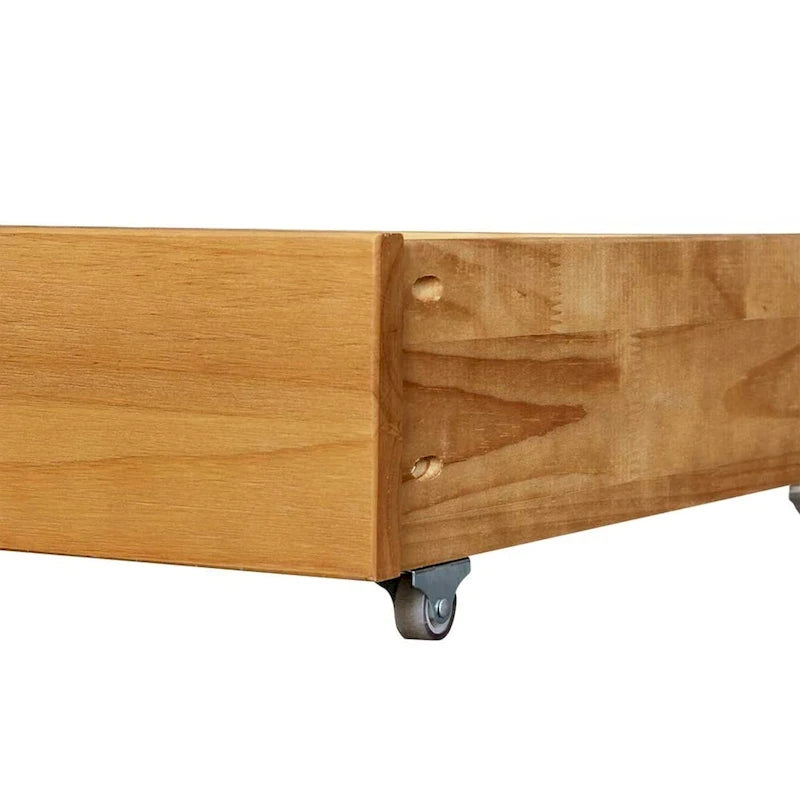Organizador baúl de almacenamiento para debajo de la cama, de madera maciza, con ruedas, tamaño Queen King