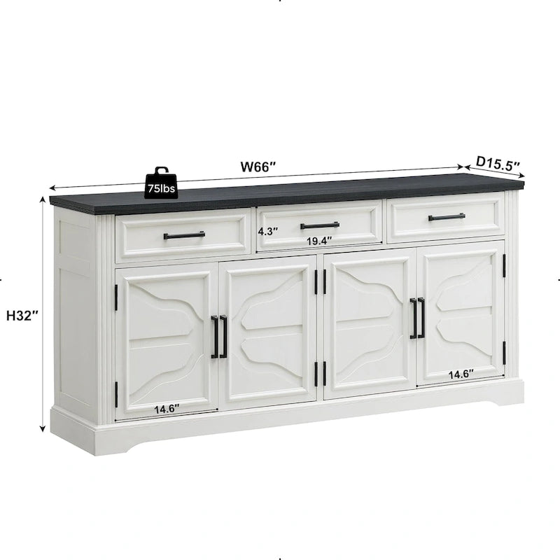 Farmhouse Buffet Sideboard Cabinet Coffee Bar Wine Bar for Dining Room