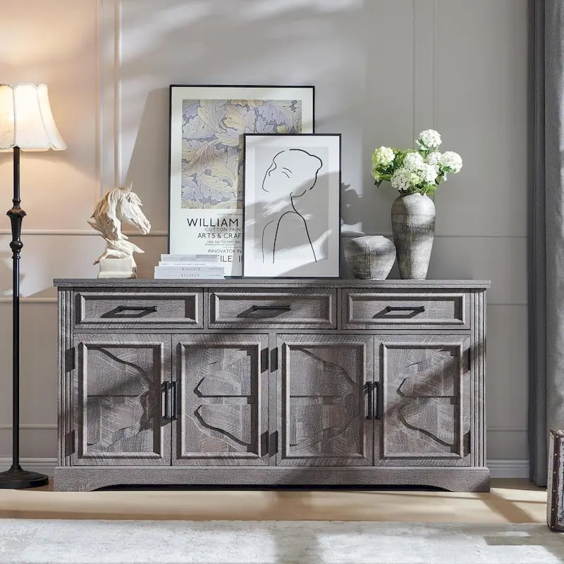 Farmhouse Buffet Sideboard Cabinet Coffee Bar Wine Bar for Dining Room