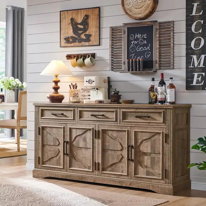 Farmhouse Buffet Sideboard Cabinet Coffee Bar Wine Bar for Dining Room
