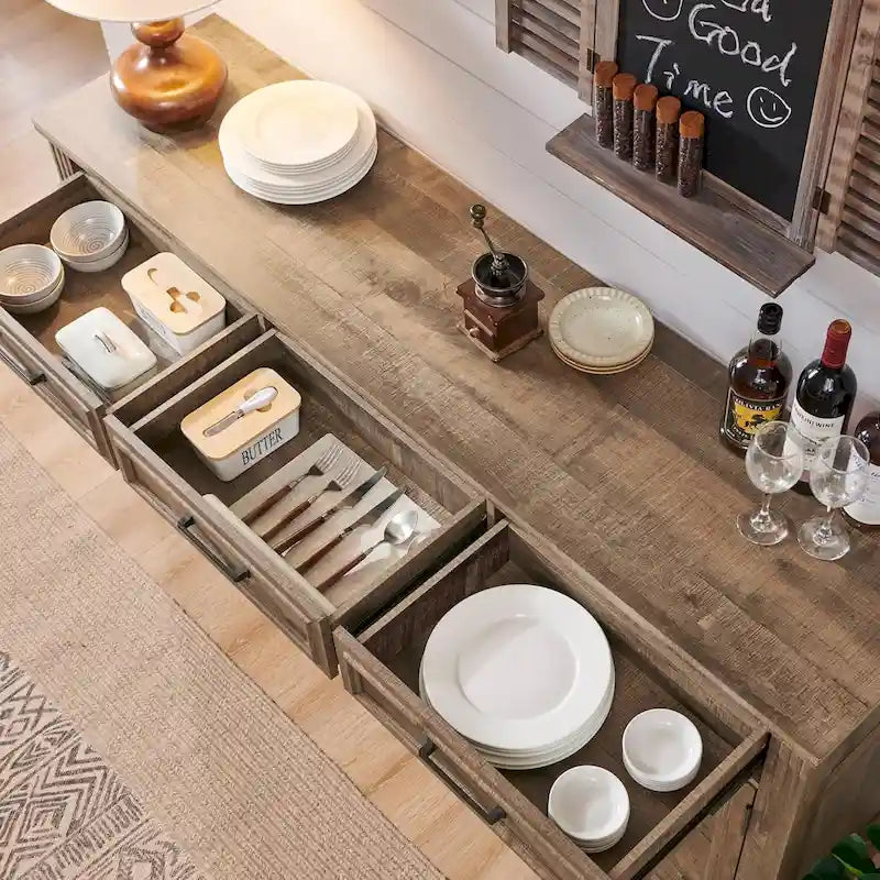 Farmhouse Buffet Sideboard Cabinet Coffee Bar Wine Bar for Dining Room