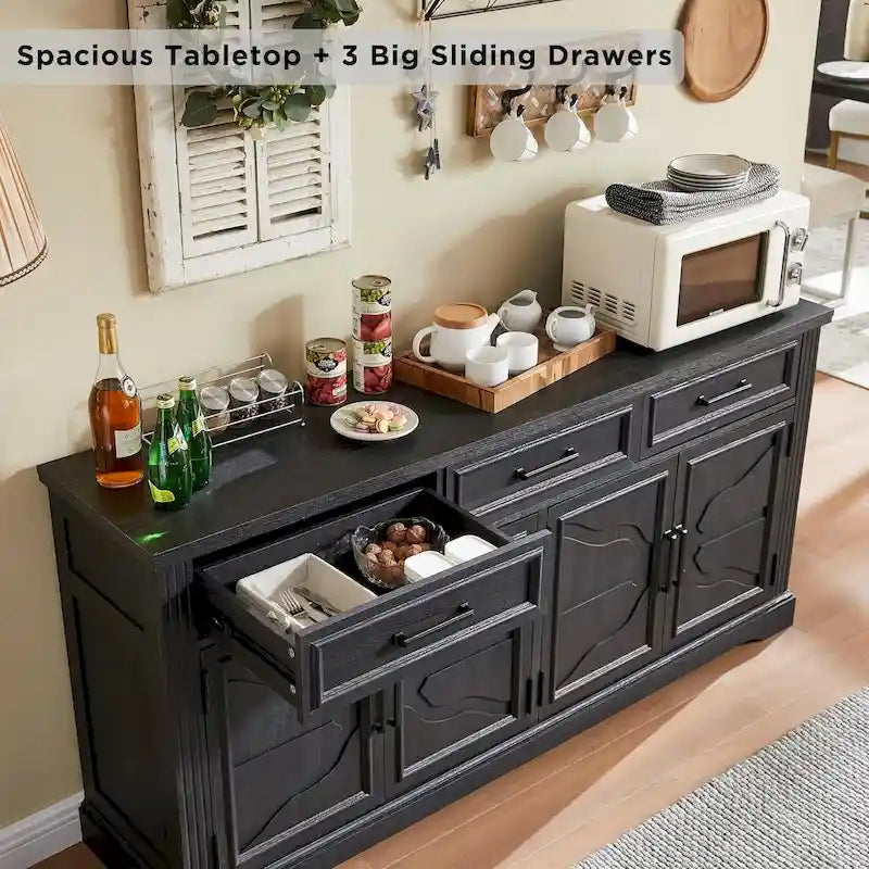 Farmhouse Buffet Sideboard Cabinet Coffee Bar Wine Bar for Dining Room