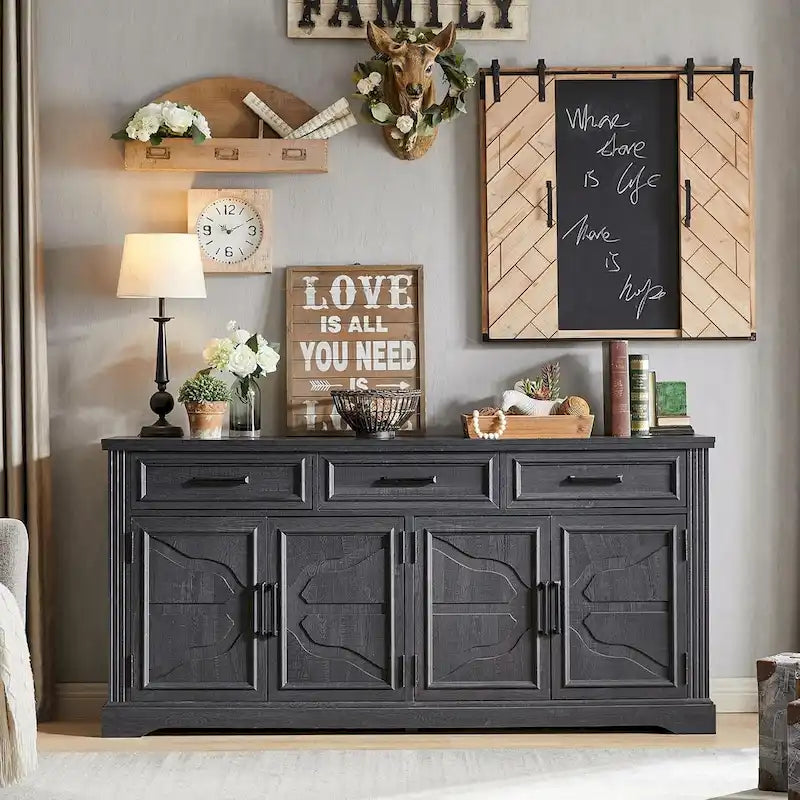 Farmhouse Buffet Sideboard Cabinet Coffee Bar Wine Bar for Dining Room