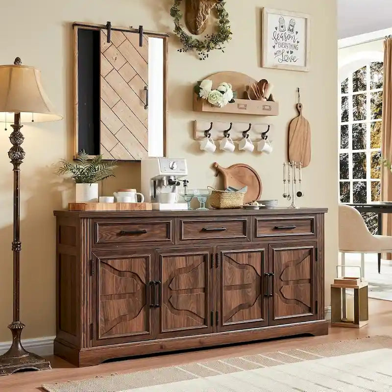 Farmhouse Buffet Sideboard Cabinet Coffee Bar Wine Bar for Dining Room
