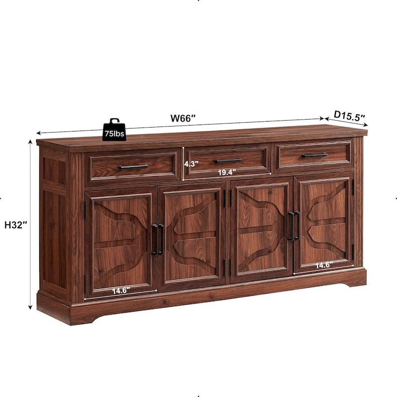 Farmhouse Buffet Sideboard Cabinet Coffee Bar Wine Bar for Dining Room