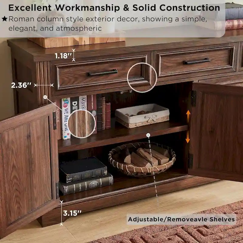 Farmhouse Buffet Sideboard Cabinet Coffee Bar Wine Bar for Dining Room