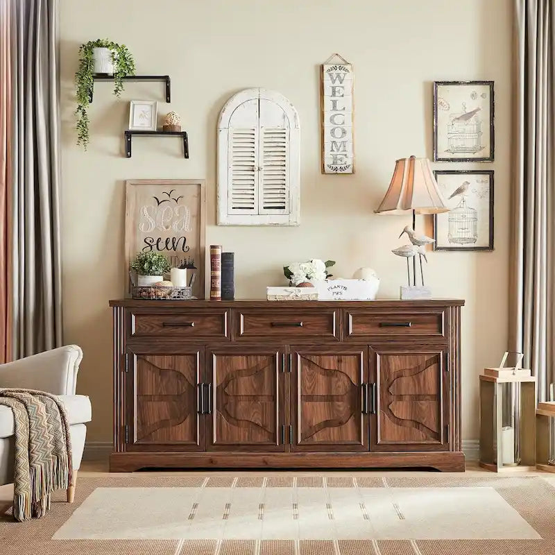 Farmhouse Buffet Sideboard Cabinet Coffee Bar Wine Bar for Dining Room