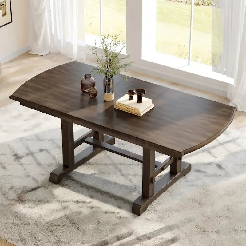Tavolo da pranzo allungabile da 60-78", tavolo da cucina in legno stile rustico con prolunga rimovibile per 4-8 persone