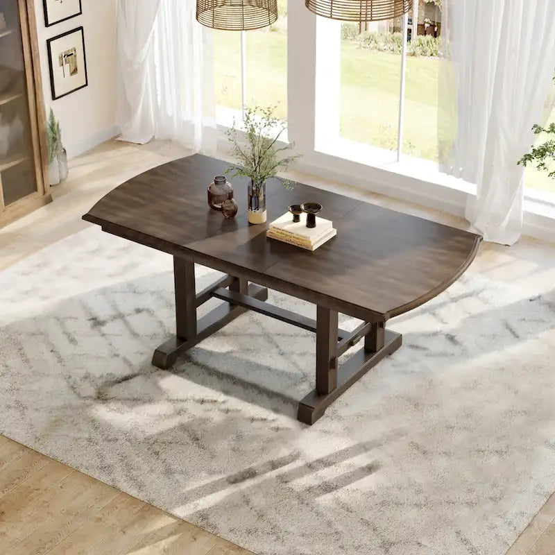 Tavolo da pranzo allungabile da 60-78", tavolo da cucina in legno stile rustico con prolunga rimovibile per 4-8 persone