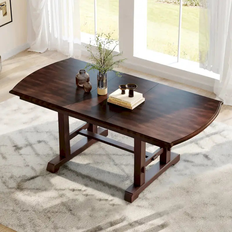 Tavolo da pranzo allungabile da 60-78", tavolo da cucina in legno stile rustico con prolunga rimovibile per 4-8 persone