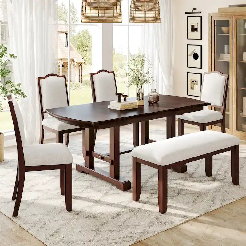 Tavolo da pranzo allungabile da 60-78", tavolo da cucina in legno stile rustico con prolunga rimovibile per 4-8 persone