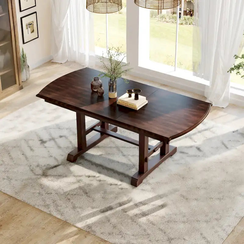 Tavolo da pranzo allungabile da 60-78", tavolo da cucina in legno stile rustico con prolunga rimovibile per 4-8 persone