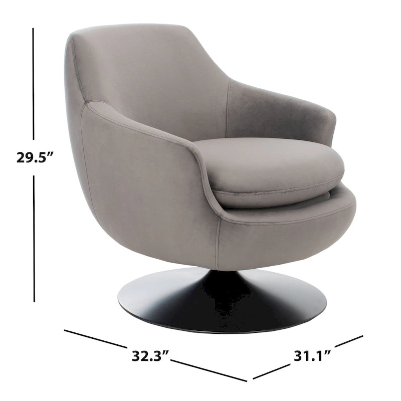 Citrine Velvet Swivel Accent Chair Mid-Century Modern Living Room