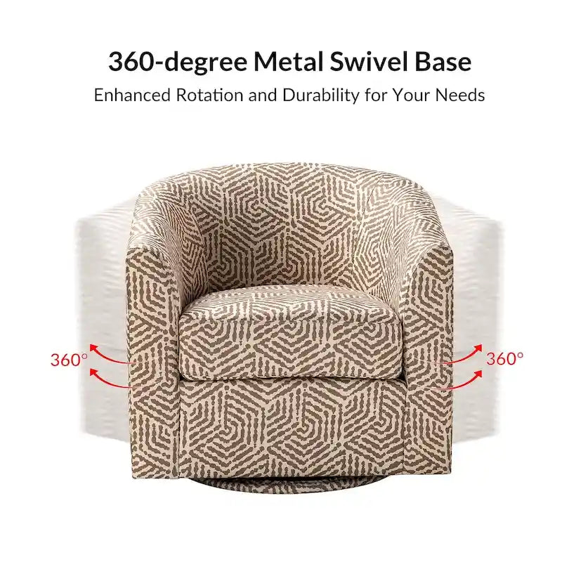 Fauteuil tonneau moderne rembourré avec base pivotante