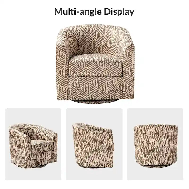 Fauteuil tonneau moderne rembourré avec base pivotante