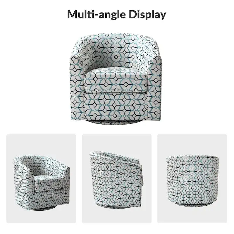 Fauteuil tonneau moderne rembourré avec base pivotante