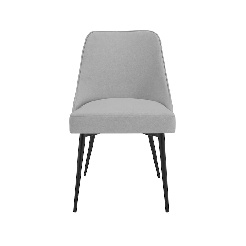 Juego de 2 sillas de comedor modernas de estilo mid-century, tapizadas de tela y sin reposabrazos