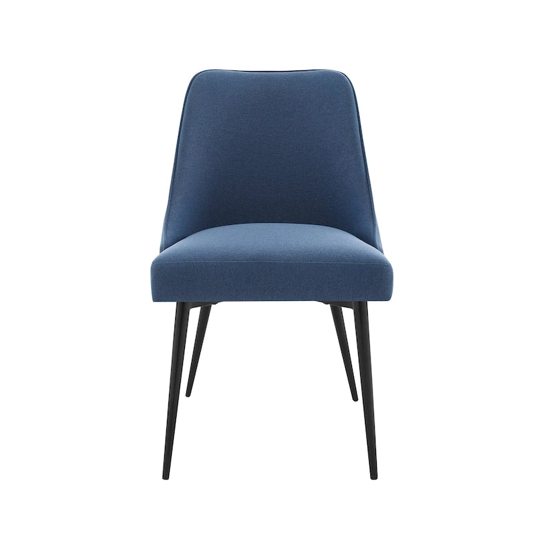 Juego de 2 sillas de comedor modernas de estilo mid-century, tapizadas de tela y sin reposabrazos