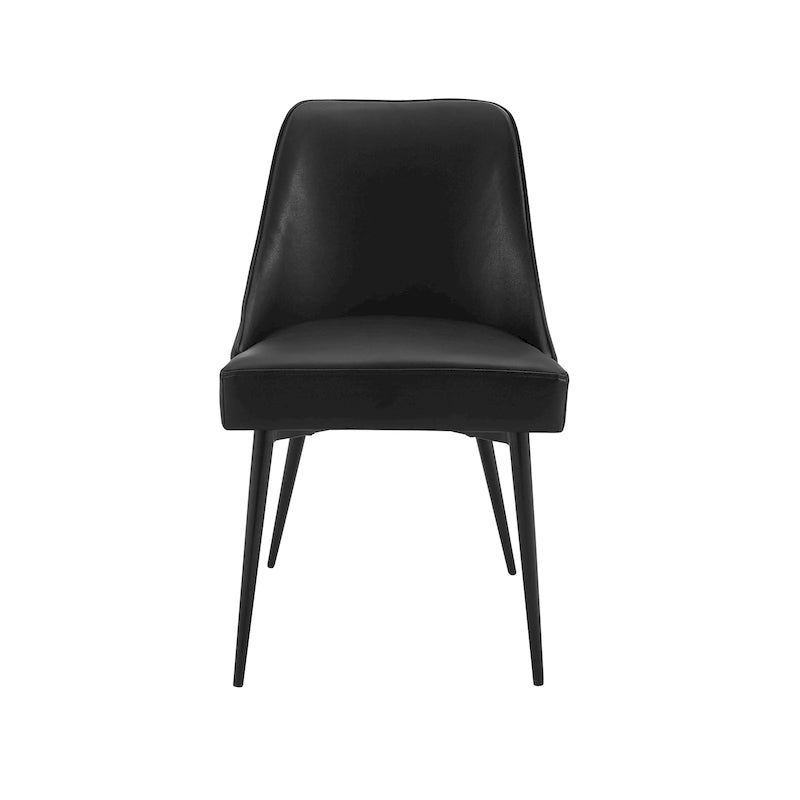 Juego de 2 sillas de comedor modernas de estilo mid-century, tapizadas de tela y sin reposabrazos