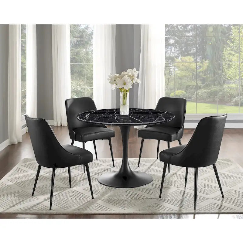 Juego de 2 sillas de comedor modernas de estilo mid-century, tapizadas de tela y sin reposabrazos