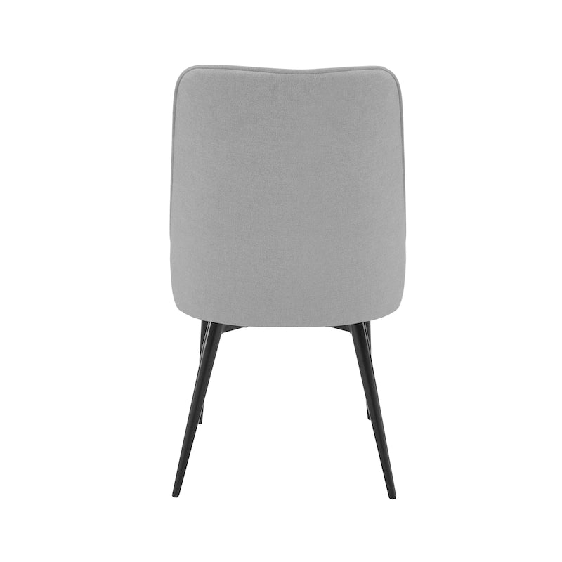 Juego de 2 sillas de comedor modernas de estilo mid-century, tapizadas de tela y sin reposabrazos