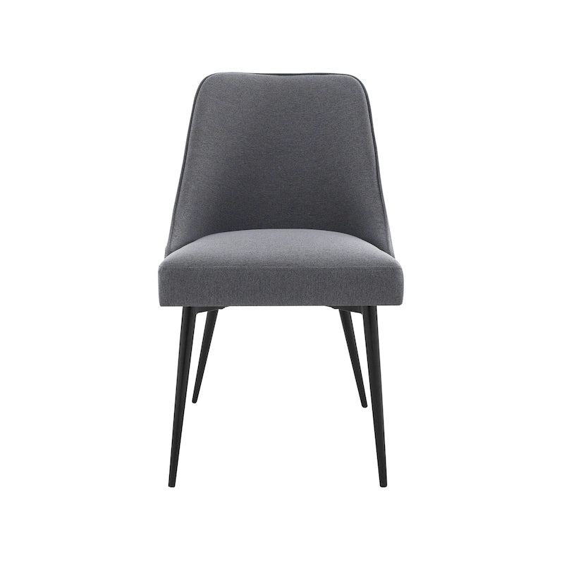 Juego de 2 sillas de comedor modernas de estilo mid-century, tapizadas de tela y sin reposabrazos