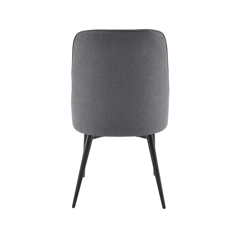 Juego de 2 sillas de comedor modernas de estilo mid-century, tapizadas de tela y sin reposabrazos