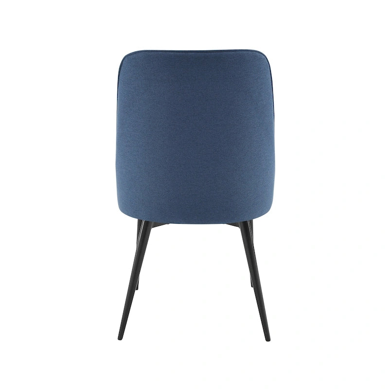 Juego de 2 sillas de comedor modernas de estilo mid-century, tapizadas de tela y sin reposabrazos