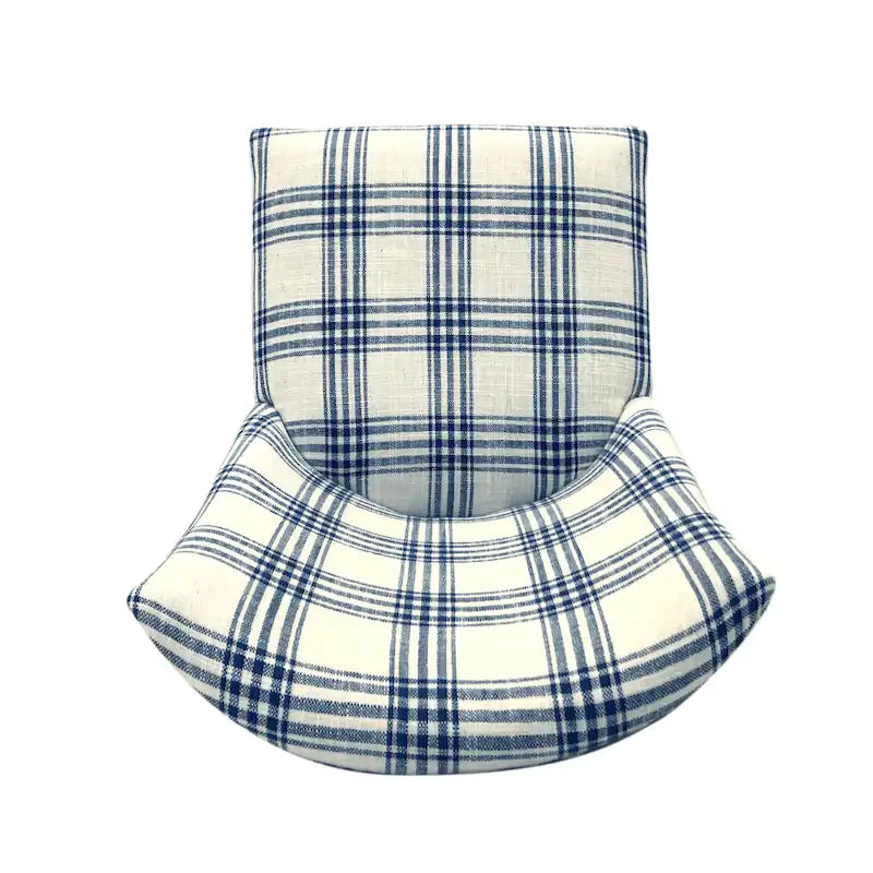 Juego de 2 sillas de comedor tapizadas en tela con detalles de tachuelas y patas de madera de caucho