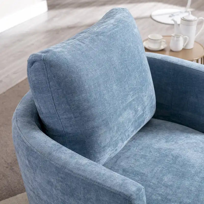 Modern Upholstered Swivel Barrel Chair for Living Room