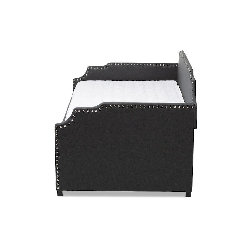Cama nido contemporánea de tamaño individual con cama nido extraíble para invitados