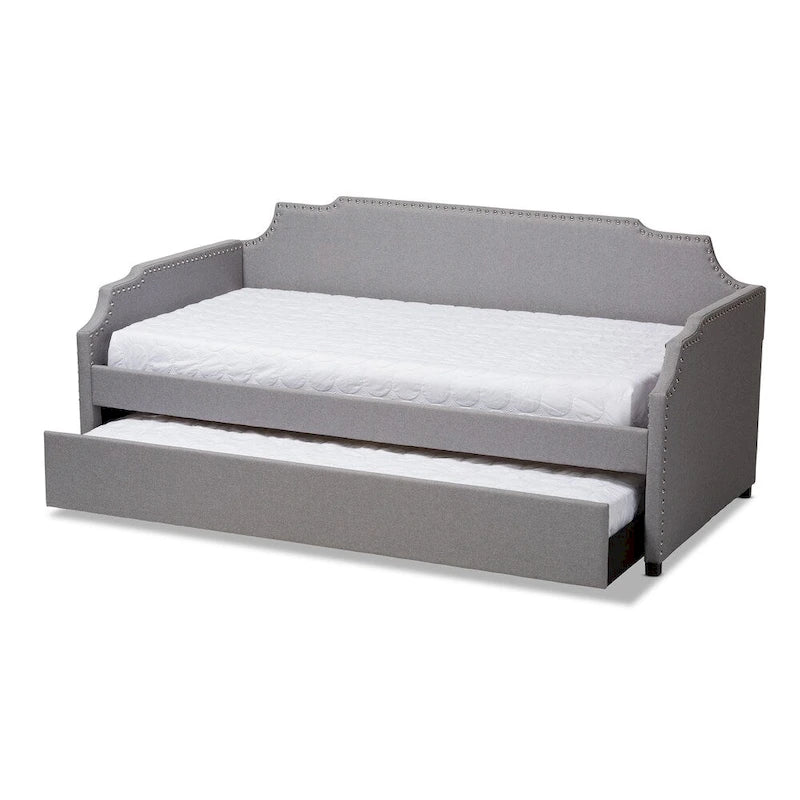 Cama nido contemporánea de tamaño individual con cama nido extraíble para invitados