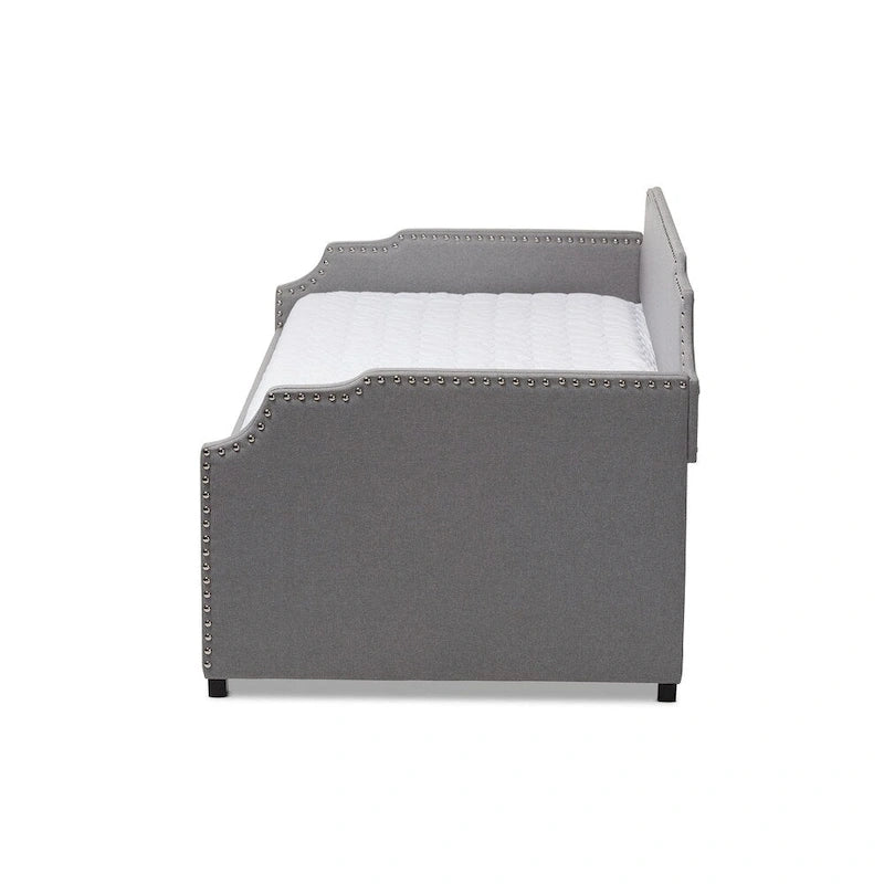 Cama nido contemporánea de tamaño individual con cama nido extraíble para invitados