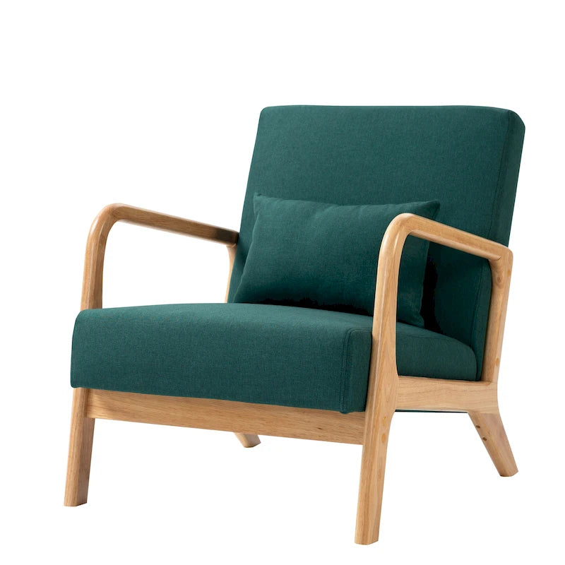 Moderaner Akzentsessel im Mid-Century-Stil für das Wohnzimmer mit Leinenbezug