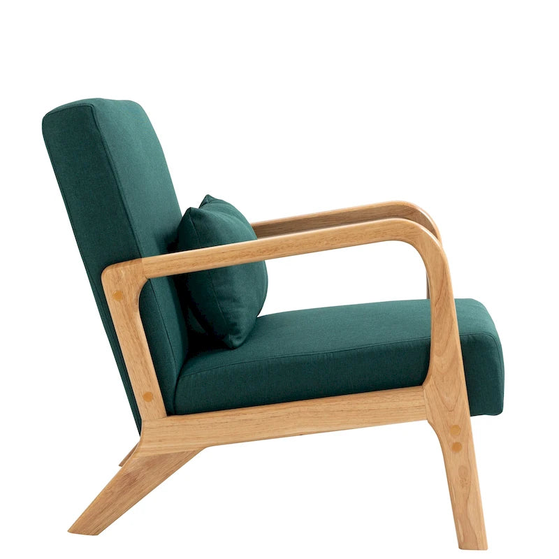 Moderaner Akzentsessel im Mid-Century-Stil für das Wohnzimmer mit Leinenbezug