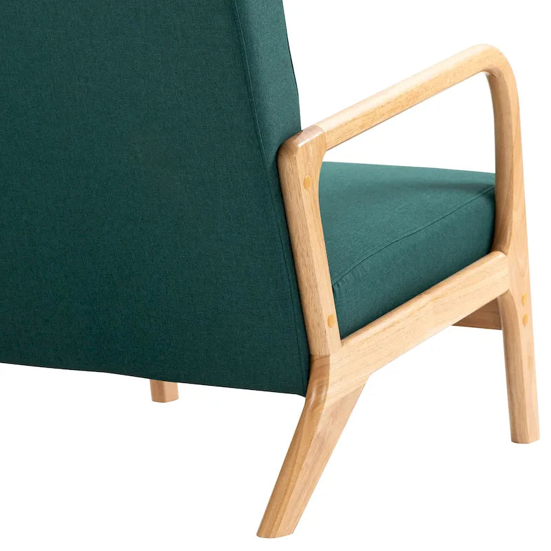 Moderaner Akzentsessel im Mid-Century-Stil für das Wohnzimmer mit Leinenbezug