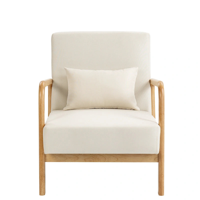 Moderaner Akzentsessel im Mid-Century-Stil für das Wohnzimmer mit Leinenbezug