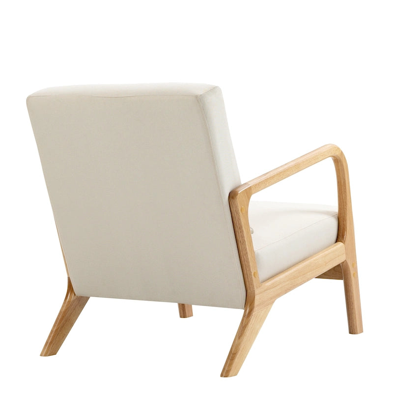 Moderaner Akzentsessel im Mid-Century-Stil für das Wohnzimmer mit Leinenbezug