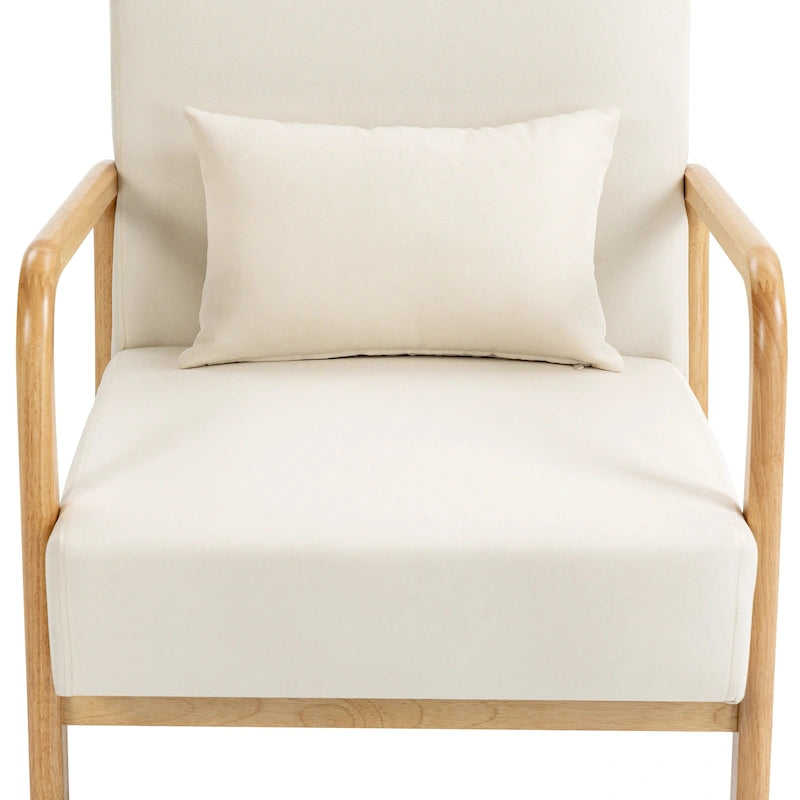 Moderaner Akzentsessel im Mid-Century-Stil für das Wohnzimmer mit Leinenbezug